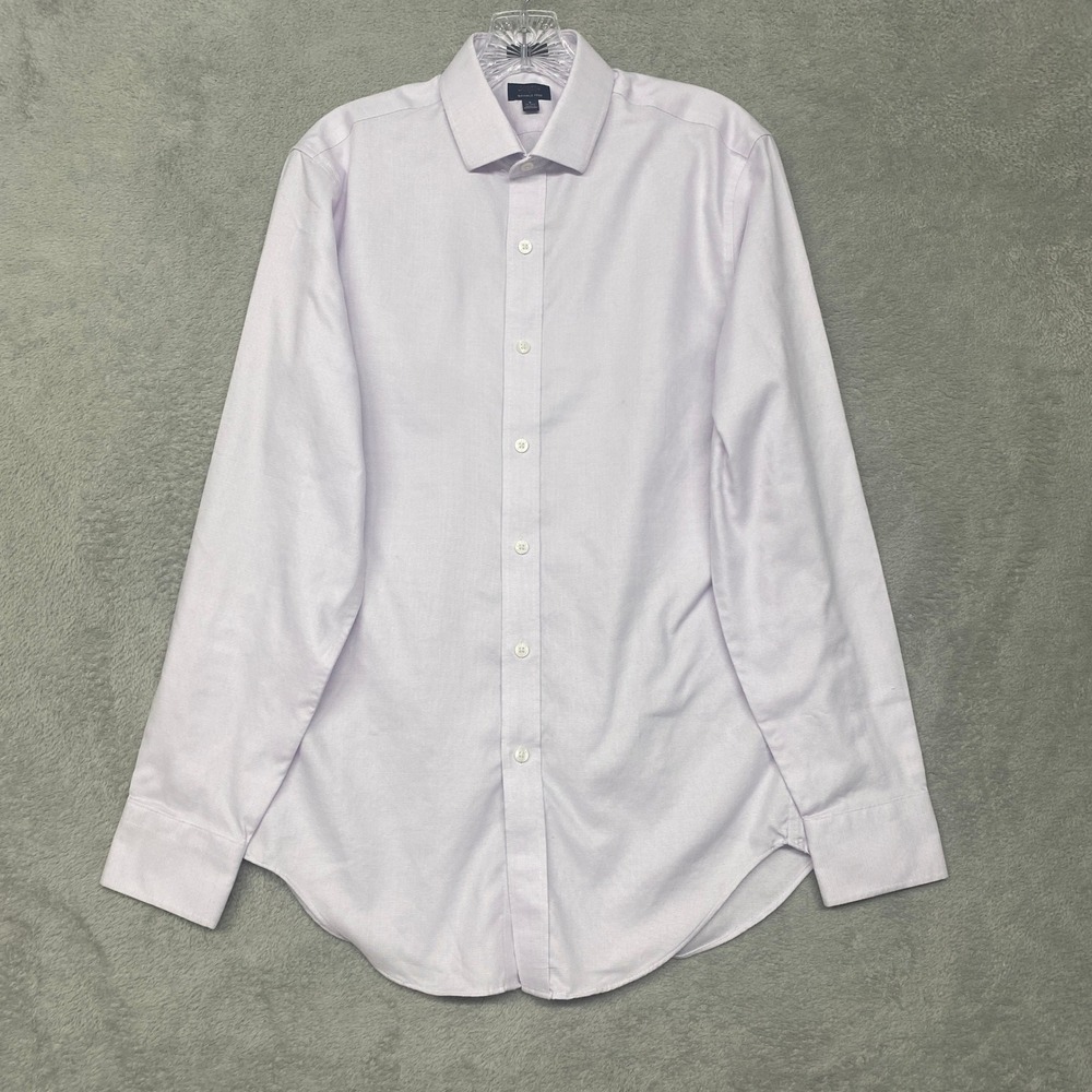 J Crew Shirt Purple Small 14 14.5 Mens Wrinkle Free Slim Fit Dress Micro Check